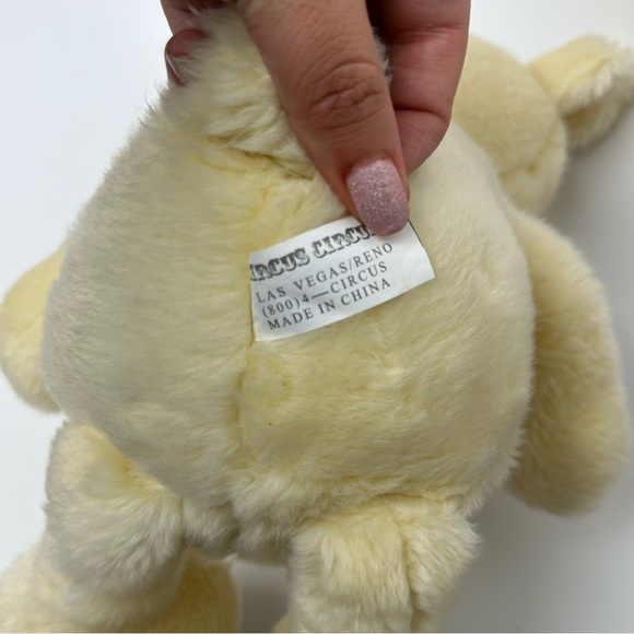 Vintage Circus Circus Yellow Plush Bear Stuffed Animal Sunflower Belly NWT - Picture 6 of 7